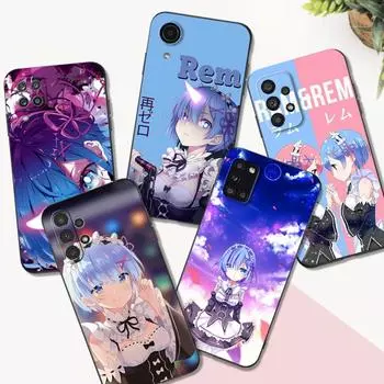 Черный чехол из ТПУ для Samsung Galaxy A03 SM-A035 A03 Core A03S A13 A23 LTE A33 A53 A73 4G 5G Ram Rem аниме-мультфильм Samsung A13 5G