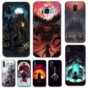 Черный чехол из ТПУ для Samsung Galaxy S6 S7 S8 S9 Plus задняя крышка bloodborne кровавая луна искусство Samsung S6