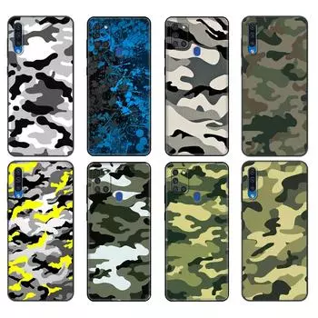 Черный чехол из ТПУ для Samsung Galaxy A50 50S A30S A10 A01 A11 A21S A31 A41 A51 A71 M21 M30S S10 LITE камуфляж военный армейский Samsung A01