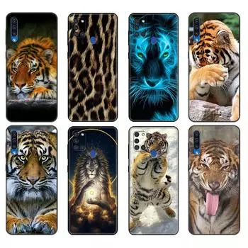 Черный чехол из ТПУ для Samsung Galaxy A50 50S A30S A10 A01 A11 A21S A31 A41 A51 A71 M21 M30S S10 LITE, модный тигр, леопард, лев Samsung A01