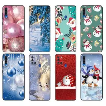 Черный чехол из ТПУ для Samsung Galaxy A50 50S A30S A10 A01 A11 A21S A31 A41 A51 A71 M21 M30S S10 LITE, чехол на Рождество и Новый год Samsung A01