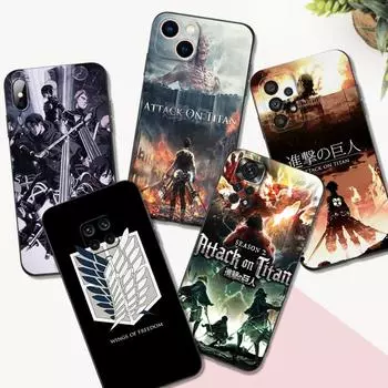 Черный чехол из ТПУ для Samsung Galaxy A50 50S A30S A10 A01 A11 A21S A31 A41 A51 A71 Чехол Attack on Titan Samsung A21S