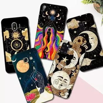 Черный чехол из ТПУ для Samsung Galaxy A3 A5 A7 2016 2017 2018 чехол Прихоть Луны Samsung A7 2016