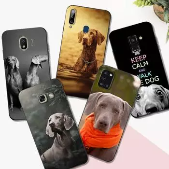 Черный чехол из ТПУ для Samsung Galaxy A3 A5 A7 2016 2017 2018 чехол Weimaraner Samsung A7 2018