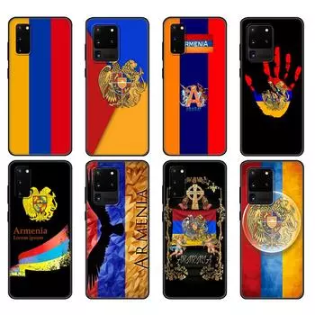 Черный чехол из ТПУ для Samsung Galaxy S20/S20 PLUS/S20 ultra/S20+/S20FE задняя крышка Армянский флаг Армении Samsung S20