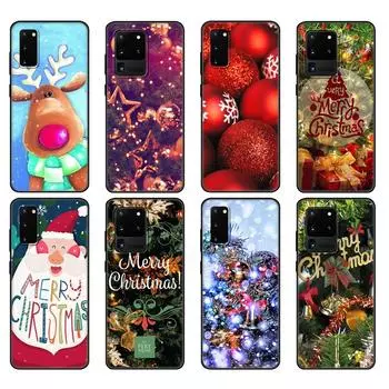 Черный чехол из ТПУ для Samsung Galaxy S20/S20 PLUS/S20 ultra/S20+/S20FE задняя крышка Рождество Новый год любители лося Снеговик Samsung S20