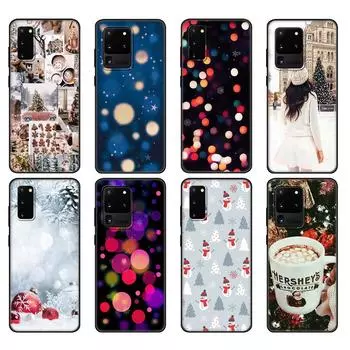 Черный чехол из ТПУ для Samsung Galaxy S20 /S20 PLUS/S20 ultra/S20+ /S20FE задняя крышка зима новый год рождество Samsung S20 FE