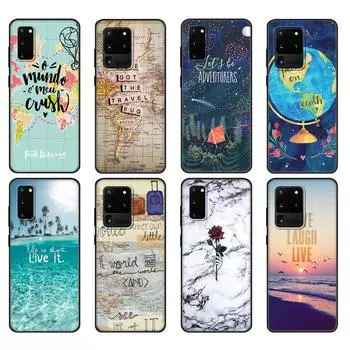 Черный чехол из ТПУ для Samsung Galaxy S20/S20 PLUS/S20 ultra/S20+/S20FE задняя крышка Летнее путешествие Соберите свои сумки Lets Go Clear Samsung S20