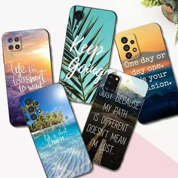 Черный чехол из ТПУ для Samsung Galaxy A03 SM-A035 A03 Core A03S A13 A23 LTE A33 A53 A73 4G 5G Life Phrase Quotes Samsung A03 Core