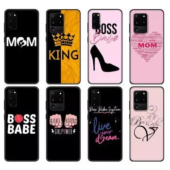 Черный чехол из ТПУ для Samsung Galaxy S20 /S20 PLUS/S20 ultra/S20+ /S20FE задняя крышка BOSS HONEY KING QUEEN MOM Samsung S20