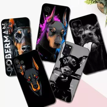 Черный чехол из ТПУ для Samsung Galaxy S22 S20 S21 FE PLUS ultra+S10 E lite задняя крышка Doberman Samsung S10 PLUS