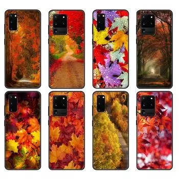 Черный чехол из ТПУ для Samsung Galaxy S20 /S20 PLUS/S20 ultra/S20+ /S20FE задняя крышка Падающие осенние листья Samsung S20