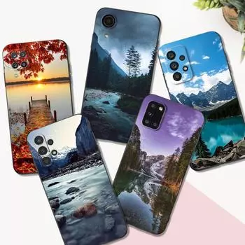 Черный чехол из ТПУ для Samsung Galaxy S22 S20 S21 FE PLUS ultra + S10 E lite, задняя крышка, горные природные пейзажи Samsung S21