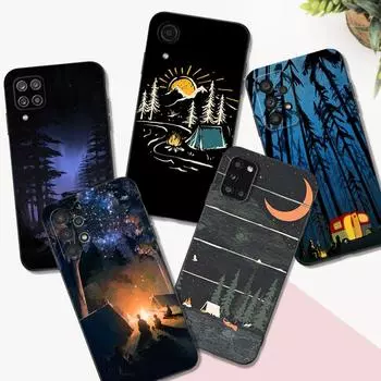 Черный чехол из ТПУ для Samsung Galaxy S22 S20 S21 FE PLUS ultra+S10 E lite задняя крышка ночное звездное небо Samsung S21 FE