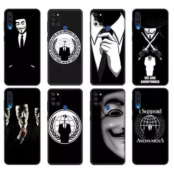 Черный чехол из ТПУ для Samsung Galaxy A50 50S A30S A10 A01 A11 A21S A31 A41 A51 A71 M21 M30S S10 LITE Чехол Anonymous Samsung A01