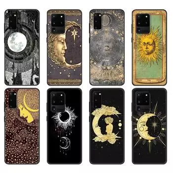 Черный чехол из ТПУ для Samsung Galaxy S20 /S20 PLUS/S20 ultra/S20+ /S20FE задняя крышка Солнце и луна Samsung S20