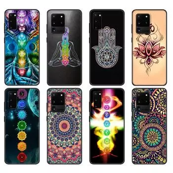 Черный чехол из ТПУ для Samsung Galaxy S20 /S20 PLUS/S20 ultra/S20+ /S20FE задняя крышка Mandala Chakra Insist Yoga Samsung S20