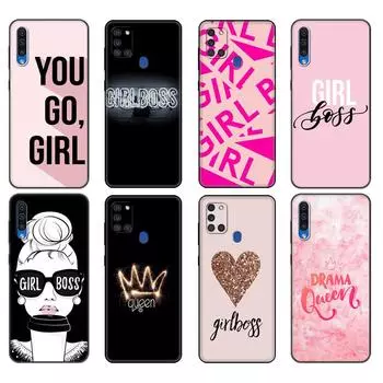 Черный чехол из ТПУ для Samsung Galaxy A50 50S A30S A10 A01 A11 A21S A31 A41 A51 A71 M21 M30S S10 LITE Boss lady Girl power Customer Samsung A01