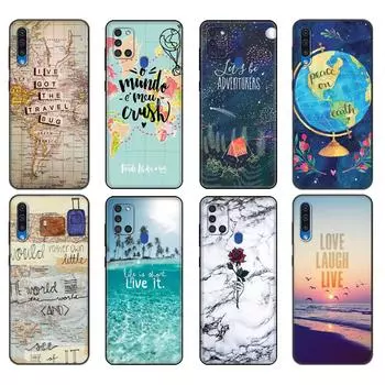 Черный чехол из ТПУ для Samsung Galaxy A50 50S A30S A10 A01 A11 A21S A31 A41 A51 A71 M21 M30S S10 LITE Summer Travel Lets Go Clear Samsung A01