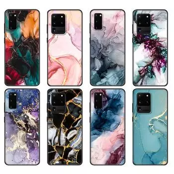 Черный чехол из ТПУ для Samsung Galaxy S20 /S20 PLUS/S20 ultra/S20+ /S20FE задняя крышка с текстурой мраморного камня Samsung S20