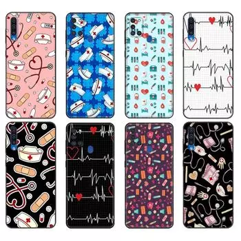 Черный чехол из ТПУ для Samsung Galaxy A50 50S A30S A10 A01 A11 A21S A31 A41 A51 A71 M21 M30S S10 LITE Медсестра Медицинская медицина Здоровье Samsung A01