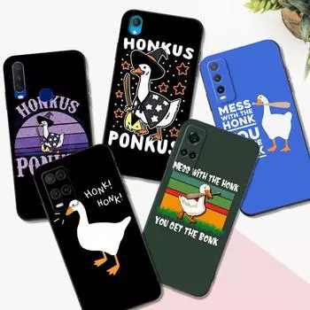 Черный чехол из ТПУ для Vivo V5 V5S V7 V9 Youth V11 V11i V15 V17 NEO V20 E V21 V21E V23 V23E PRO 4G 5G без названия в форме гуся и утки Vivo V11i