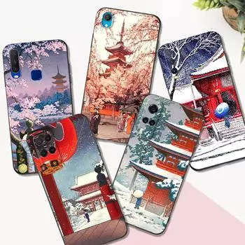 Черный чехол из ТПУ для Vivo Y01 Y2 Y12S Y12A Y50 Y15 Y15A Y15S Y17 Y3 Y11 Y50 Y50T Y51S 2019 2020 5G ретро Токио японское искусство Vivo Y2 Y15 Y17
