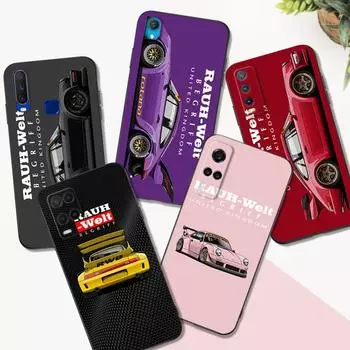 Черный чехол из ТПУ для Vivo Y21 Y51A 2021 Y21S Y33S Y51 2020 Y51S Y53s 4G Y72 5G задняя крышка jdm RWB 911 964 933 спортивный автомобиль Vivo Y21 2021