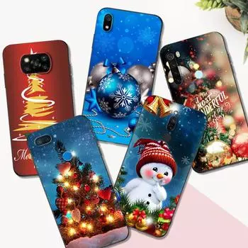 Черный чехол из ТПУ для Xiaomi mi 10 10T NOTE 10 9 A3 lite 9T PRO Чехол рождественская елка светлая зима xiaomi mi 9T Pro