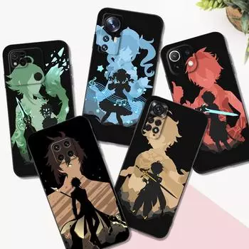 Черный чехол из ТПУ для Xiaomi mi 11i 5G Redmi Note 11 11S Pro PLUS 4G 5G, чехол Genshin Impact аниме Redmi Note 11Pro 5G