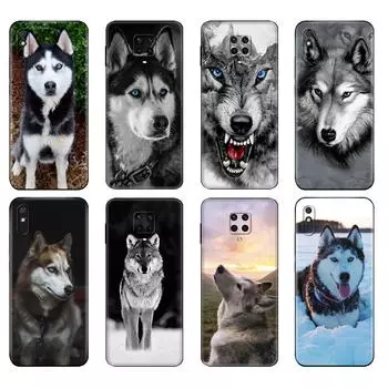 Черный чехол из ТПУ для Xiaomi Redmi 7A 8 8A 9 9A 9C, чехол Redmi Note 8T 8 Pro T Note 9 9S 9 Pro, чехол с изображением животных, волка, хаски, собаки Xiaomi Redmi 7A