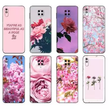 Черный чехол из ТПУ для Xiaomi Redmi 7A 8 8A 9 9A 9C, чехол Redmi Note 8T 8 Pro T Note 9 9S 9 Pro, чехол Pink Flower Peony Xiaomi Redmi 7A