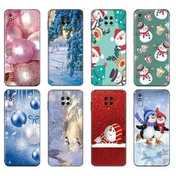 Черный чехол из ТПУ для Xiaomi Redmi 7A 8 8A 9 9A 9C чехол Redmi Note 8T 8 Pro T Note 9 9S 9 Pro чехол на Рождество и Новый год Xiaomi Redmi 7A