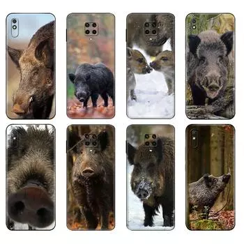Черный чехол из ТПУ для Xiaomi Redmi 7A 8 8A 9 9A 9C Чехол Redmi Note 8T 8 Pro T Note 9 9S 9 Pro Чехол wild boar Xiaomi Redmi 7A