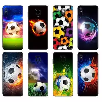 Черный чехол из ТПУ для Xiaomi Redmi 7A 8 8A 9 9A 9C Чехол Redmi Note 8T 8 Pro T Note 9 9S 9 Pro Чехол Fire Football Xiaomi Redmi 7A