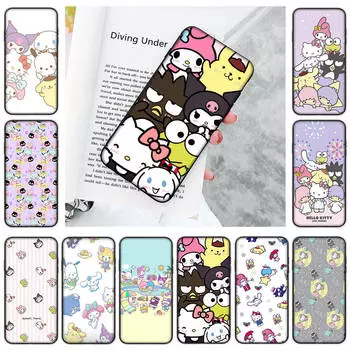 Черный чехол JZ11 Hello Kitty Friend для OPPO Reno 8 6 5 4 Pro Plus Find X3 A17 A3 A31 A38 A40 A53 A54 A55 A74 A76 A78 A77 A80 A94 A95 A96 Lite OPPO Reno 8T 5G гагат