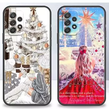 Черный чехол Merry Christmas Gift Girl Back для Google Pixel 5 3 XL 6 Pro 5a 5G 4a 4G 6a 4 XL, сумка Pixel 3