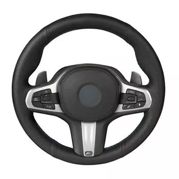 Черный чехол на руль автомобиля из искусственной кожи для BMW M Sport G30 G31 G32 G20 G21 G11 G12 G14 G15 G16 X3 G01 X4 G02 X5 G05 X7 G07 чёрный