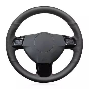 Черный чехол на руль автомобиля из искусственной кожи для Opel Astra H Zaflra B Signum 2002-2014 Vauxhall Vectra C Holden Astra 2004-2009 чёрный