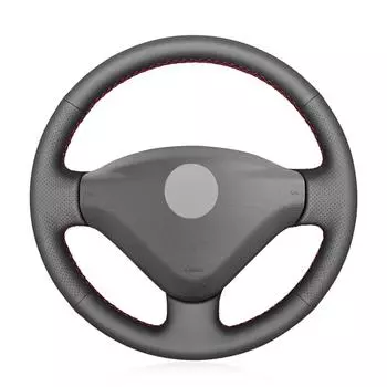 Черный чехол на руль автомобиля из искусственной кожи для Peugeot 207 Expert Partner 2006-2018 Citroen Berlingo Jumpy Fiat Scudo 2008-2016 чёрный