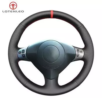 Черный чехол на руль из искусственной кожи PU для Alfa Romeo 147 Alfa 6 2000-2011 156 166 Sportwagon Crosswagon 2003-2007 чёрный