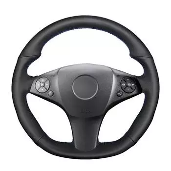 Черный чехол на руль из искусственной кожи для Mercedes Benz C63 SL65 SLK55 AMG R230 C219 W204 W212 C197 R197 2008-2015 чёрный