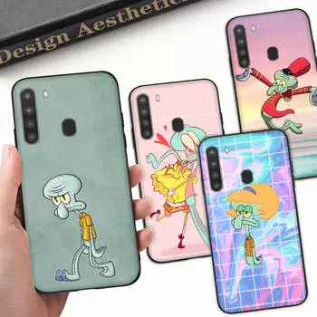 Черный чехол PB9 SpongeBob Friend для OPPO Reno 8 6 5 4 Pro Plus Find X3 A17 A3 A31 A38 A40 A53 A54 A55 A74 A76 A78 A77 A80 A94 A95 A96 Lite OPPO Reno 6 эбеновый