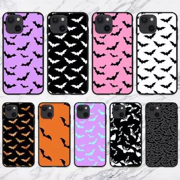 Черный чехол с рисунком летучих мышей для iPhone 11 12 Mini 13 14 15 Pro XS Max X Plus SE XR Shell iPhone13PROMAX