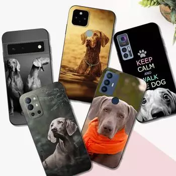 Черный чехол TPU для Google Pixel 4 4A 4XL 5 5A 5XL 6 6A 7 PRO Cover weimaraner Pixel 6