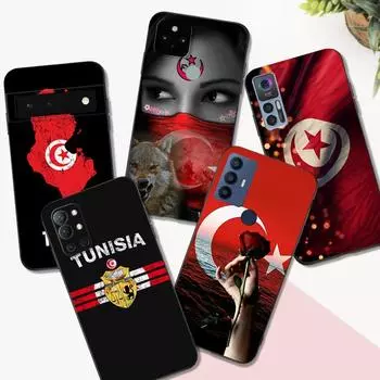 Черный чехол TPU для Google Pixel 4 4A 4XL 5 5A 5XL 6 6A 7 PRO Чехол флаг Туниса Pixel 5XL 4A5G