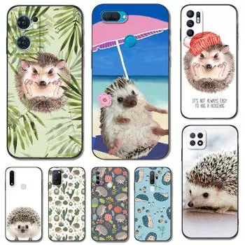 Черный чехол TPU для OPPO A16 A16S A55 A94 F17 F19 Pro Reno 4 5 Lite 6 4G 5G Hedgehog OPPO A16