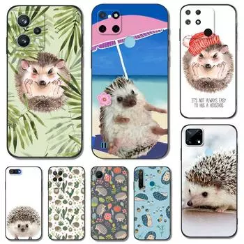 Черный чехол TPU для Realme 9 Pro Plus 9i GT Neo2 Narzo 10A 20A 20 30 30A 50A 50i 4G 5G Hedgehog Realme 9 5G