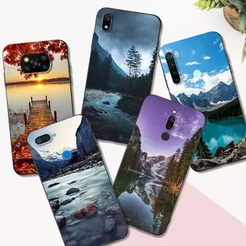 Черный чехол TPU для Xiaomi mi 10 10T NOTE 10 9 A3 lite 9T PRO Чехол горный природный пейзаж xiaomi mi 10T lite