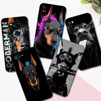 Черный чехол TPU для Xiaomi mi 10 10T NOTE 10 9 A3 lite 9T PRO Cover Doberman xiaomi mi 9T Pro